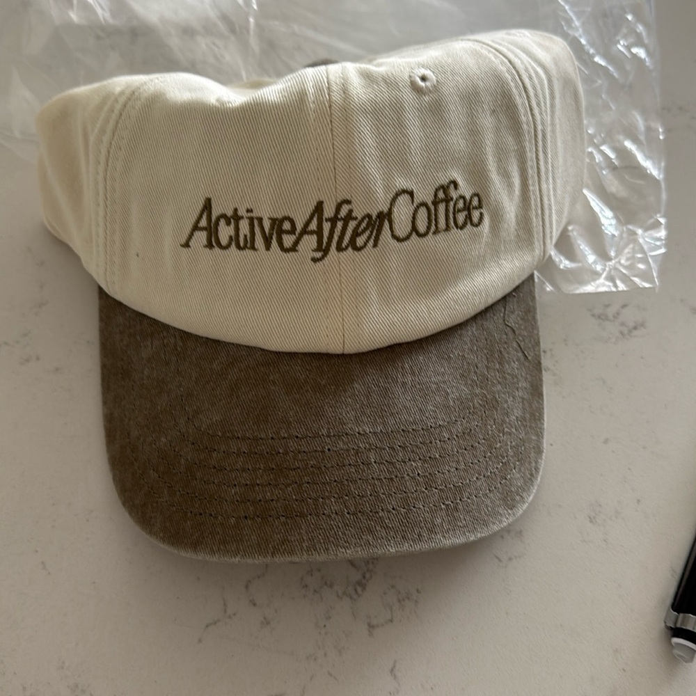 NWT Active After Coffee Club hat cream and autumn green